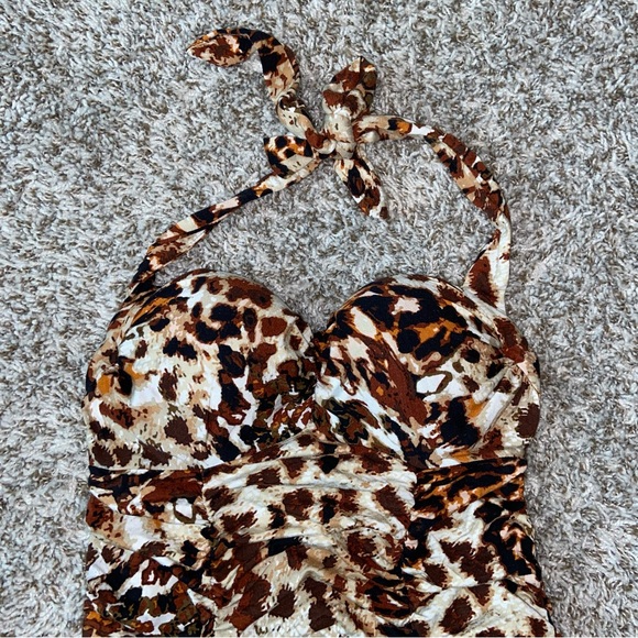 VICTORIA’S SECRET Bra Top Animal Print Ruche Dress - Picture 2 of 8